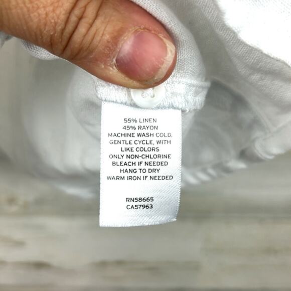 Treasure & Bond womens extra small linen blend button sleeveless blouse top - Picture 5 of 5